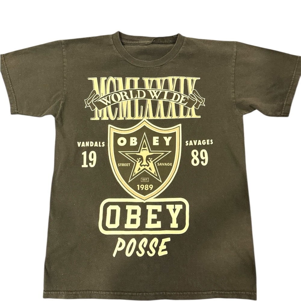 Obey Black Short Sleeve Tee Casual Streetwear
